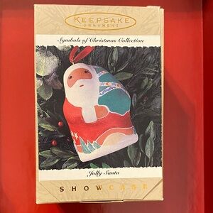Hallmark Showcase Jolly Santa Ornament - Red and Green